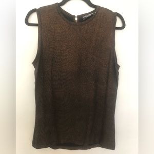 Dolce & Gabbana Copper Shimmer Tank Top with Zipper - Size 46